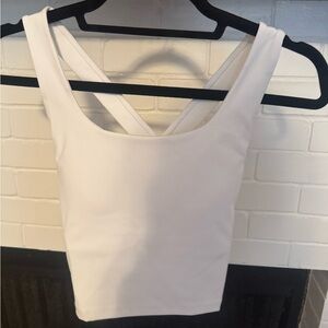 Women's White Sleeveless Crop Top